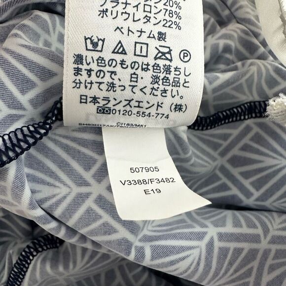 Lands’ End Blouson Navy & White Tankini Top size 10D - Picture 6 of 6